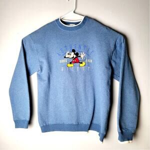 Vintage Disney Mickey Mouse Sweatshirt Large Blue USA Made 80s 90s Pullover